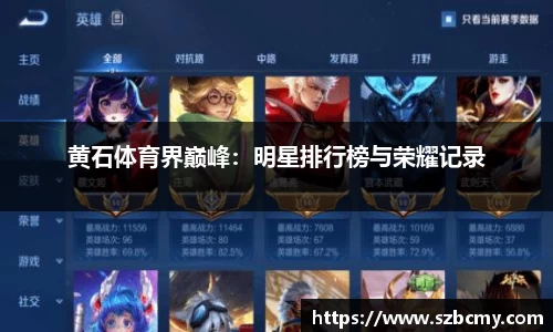 黄石体育界巅峰：明星排行榜与荣耀记录